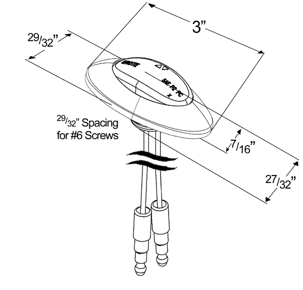 Grote product drawing - LED Clearance Marker Light With Chrome Bezel
