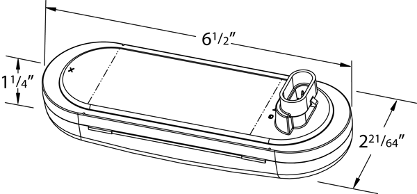 Grote product drawing - 9-Diode Oval LED Stop Tail Turn Light