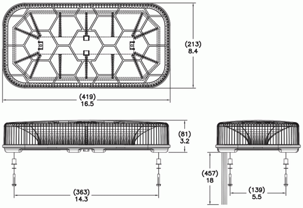 drawing of grote LED Mini Light Bar