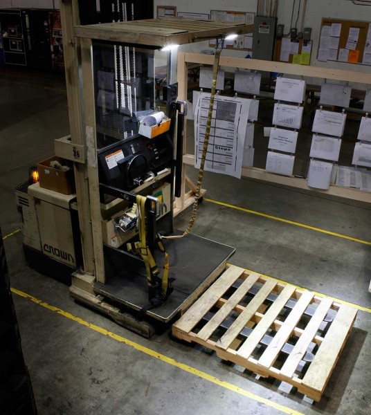 Grote LED lights on forklift Grote LED lights on forklift