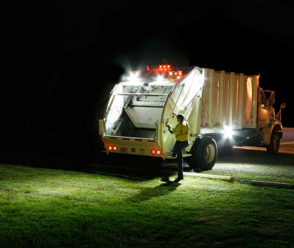 Grote LED Lights on Trash Truck