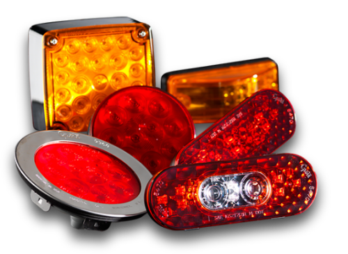 An array of stop tail turn lamps, strobes and beacons